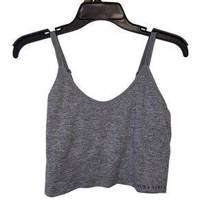 Laura Ashley Women's Gray Adjustable Strap Crop Tank Top 2X